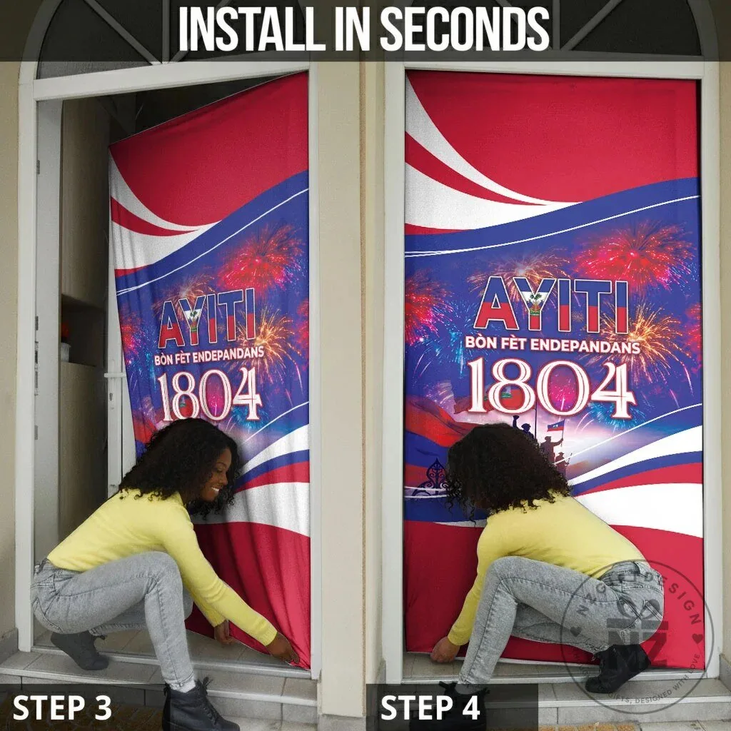Haitian Independence Day Celebration Door Cover Banner with 1804 Ayiti Design 11 Haitian Independence Day Celebration Door Cover Banner with 1804 Ayiti Design