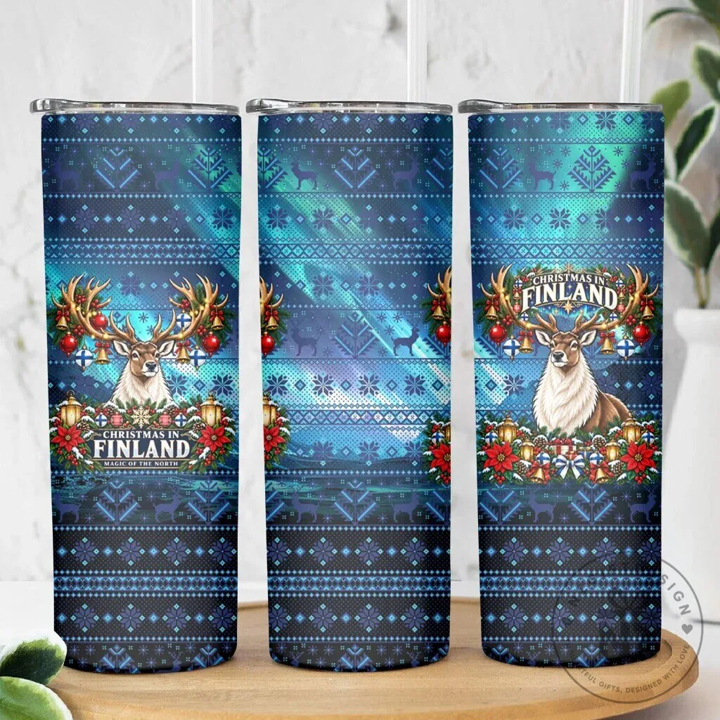 Christmas In Finland Nordic Winter Fair Isle Reindeer Pattern Tumbler 12 Christmas In Finland Nordic Winter Fair Isle Reindeer Pattern Tumbler