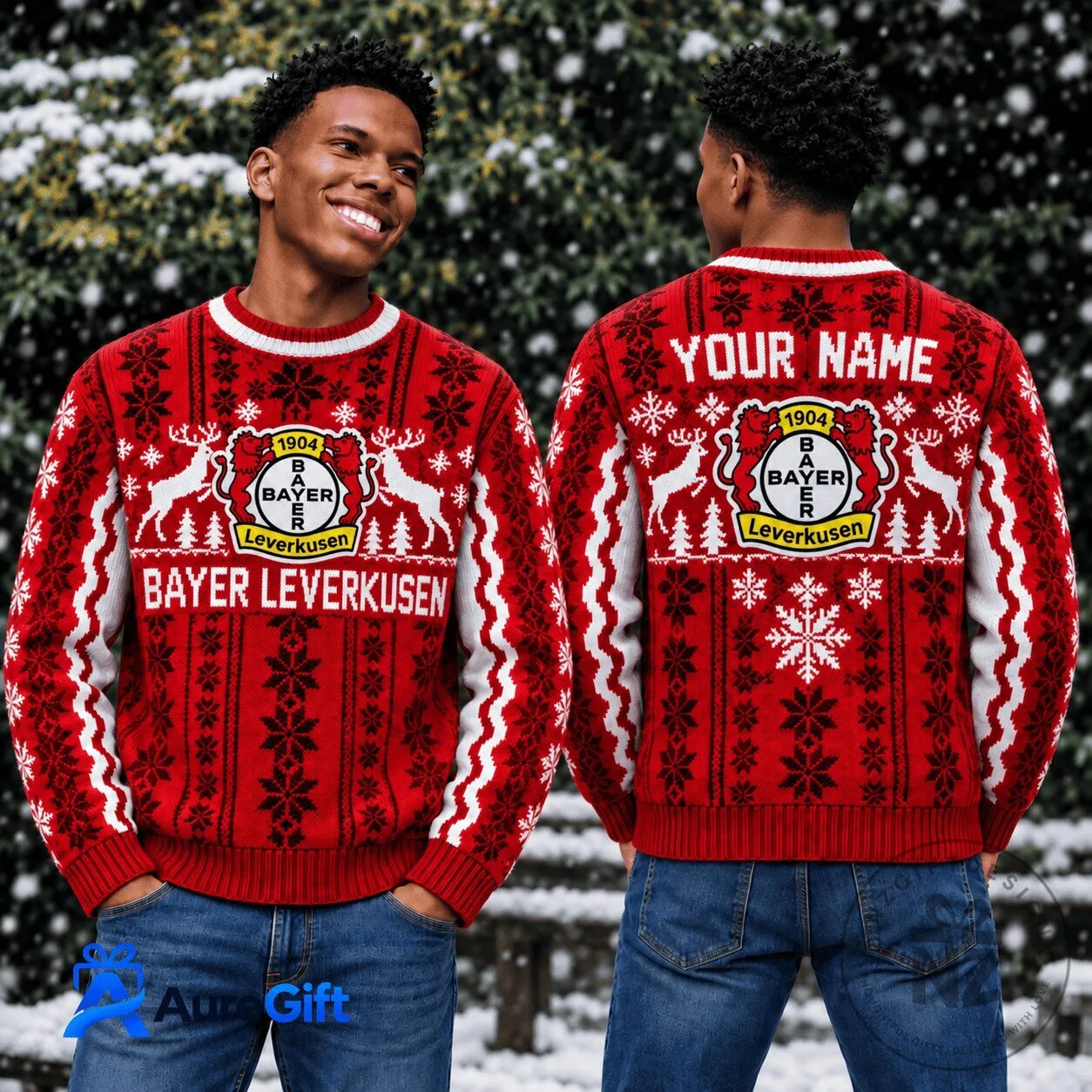 Bayer Leverkusen Bundesliga Christmas Holiday Personalized Name Sweater 2 Bayer Leverkusen Bundesliga Christmas Holiday Personalized Name Sweater