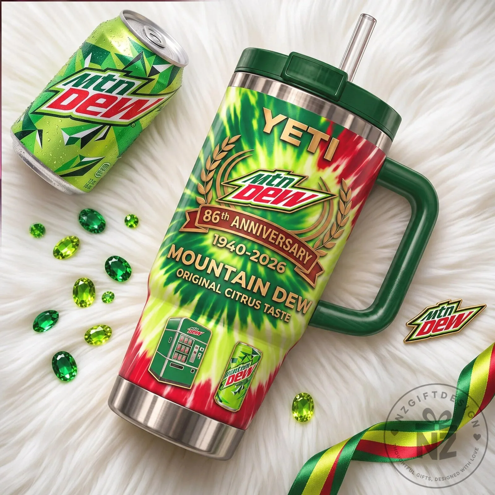 Mountain Dew 86th Anniversary Tie-Dye Yeti Tumbler with Handle 8 Mountain Dew 86th Anniversary Tie-Dye Yeti Tumbler with Handle