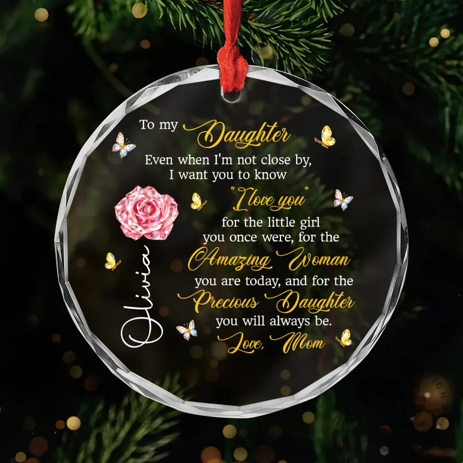 To My Daughter Birth Month Flower Christmas Tree Ornament From Mom 7 To My Daughter Birth Month Flower Christmas Tree Ornament From Mom