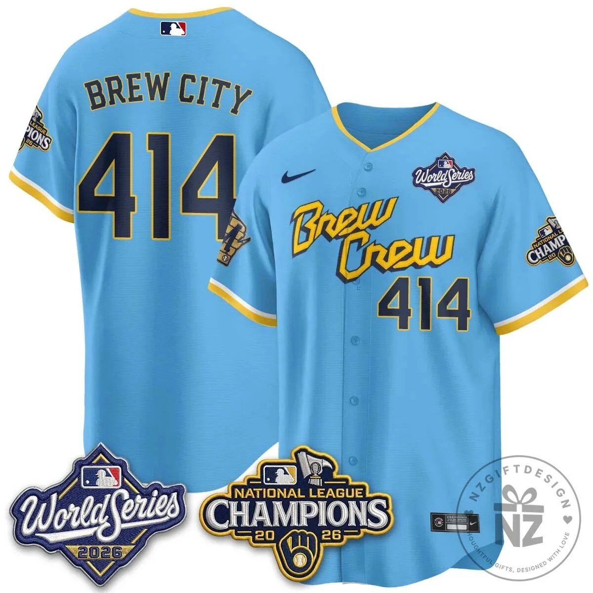 Milwaukee Brewers 2026 World Series National League Champions Baseball Jersey 78 Milwaukee Brewers 2026 World Series National League Champions Baseball Jersey