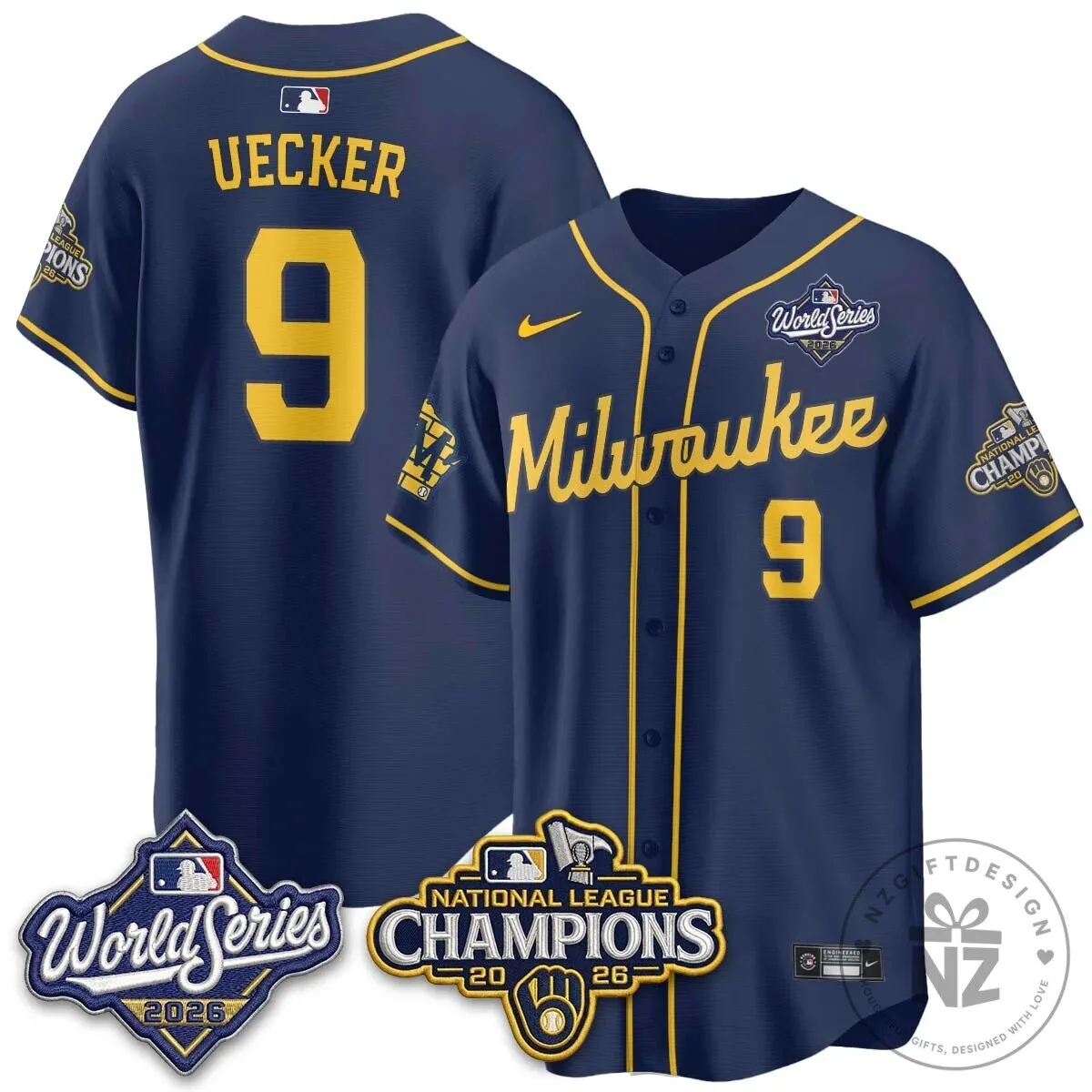 Milwaukee Brewers 2026 World Series National League Champions Baseball Jersey 79 Milwaukee Brewers 2026 World Series National League Champions Baseball Jersey