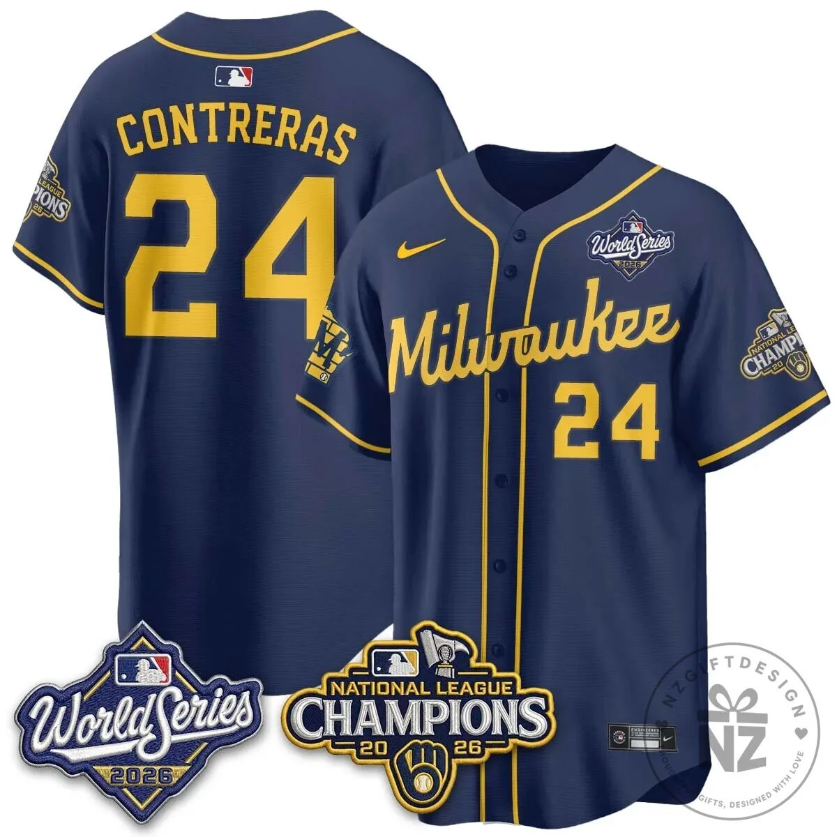 Milwaukee Brewers 2026 World Series National League Champions Baseball Jersey 81 Milwaukee Brewers 2026 World Series National League Champions Baseball Jersey