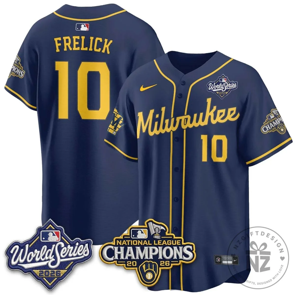 Milwaukee Brewers 2026 World Series National League Champions Baseball Jersey 84 Milwaukee Brewers 2026 World Series National League Champions Baseball Jersey