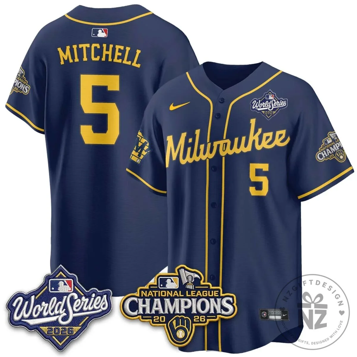 Milwaukee Brewers 2026 World Series National League Champions Baseball Jersey 87 Milwaukee Brewers 2026 World Series National League Champions Baseball Jersey