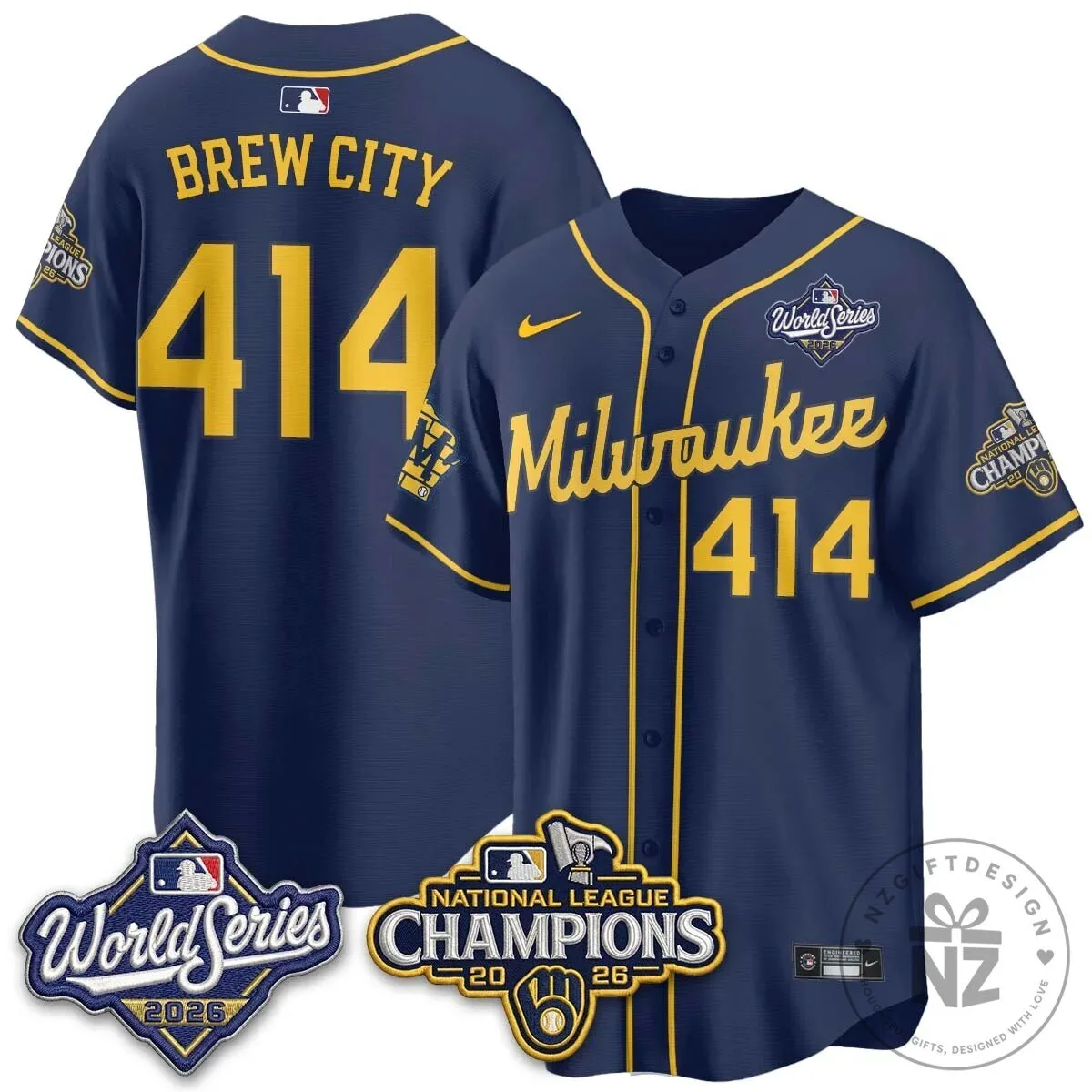 Milwaukee Brewers 2026 World Series National League Champions Baseball Jersey 88 Milwaukee Brewers 2026 World Series National League Champions Baseball Jersey