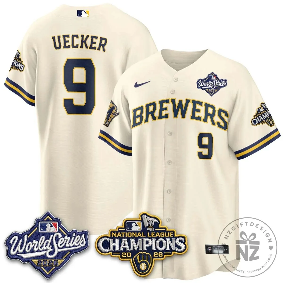 Milwaukee Brewers 2026 World Series National League Champions Baseball Jersey 89 Milwaukee Brewers 2026 World Series National League Champions Baseball Jersey