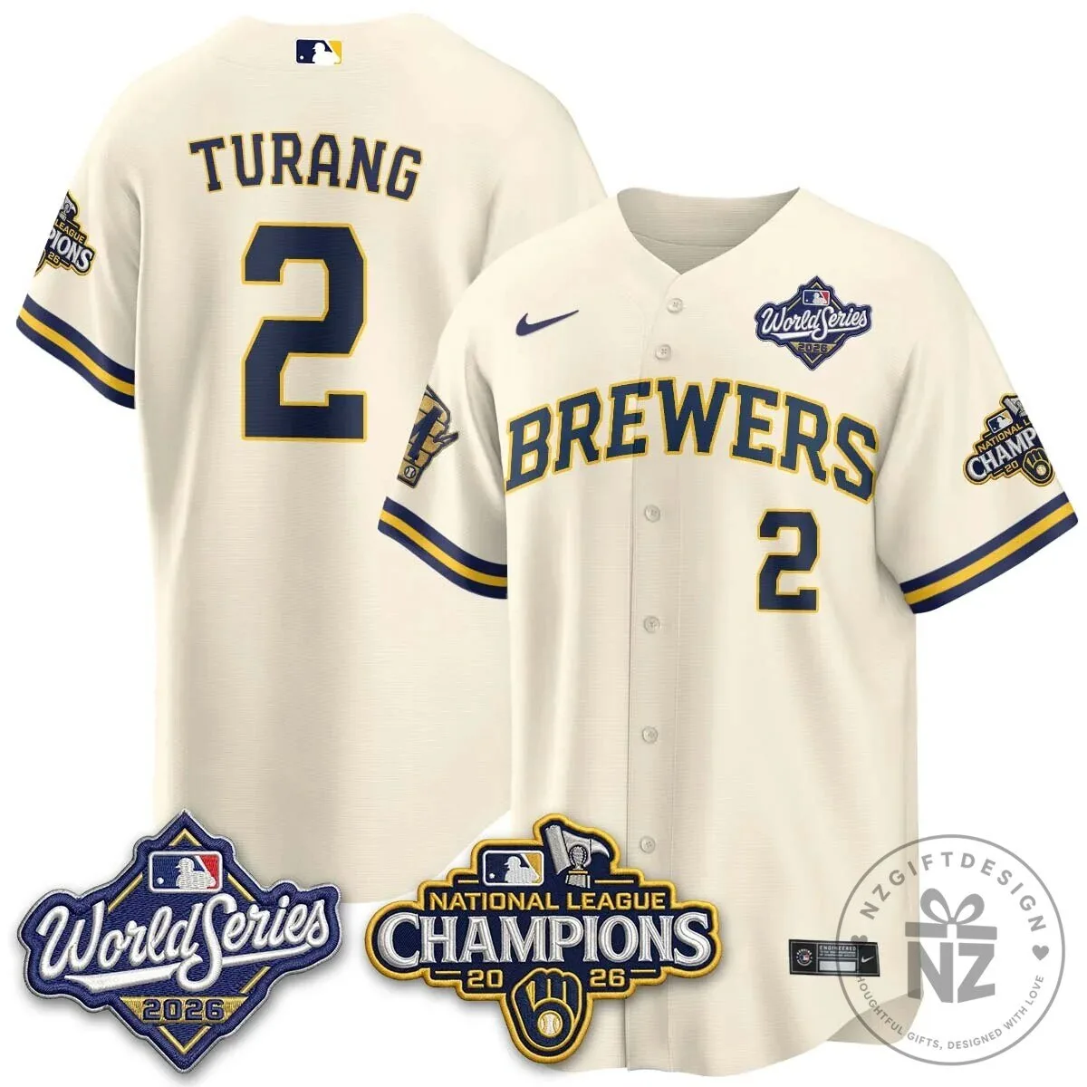 Milwaukee Brewers 2026 World Series National League Champions Baseball Jersey 91 Milwaukee Brewers 2026 World Series National League Champions Baseball Jersey