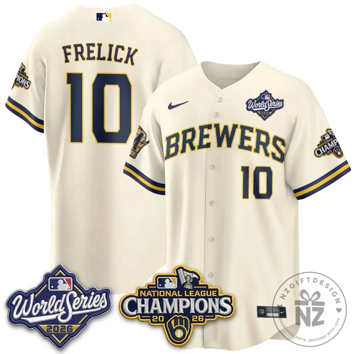 Milwaukee Brewers 2026 World Series National League Champions Baseball Jersey 96 Milwaukee Brewers 2026 World Series National League Champions Baseball Jersey