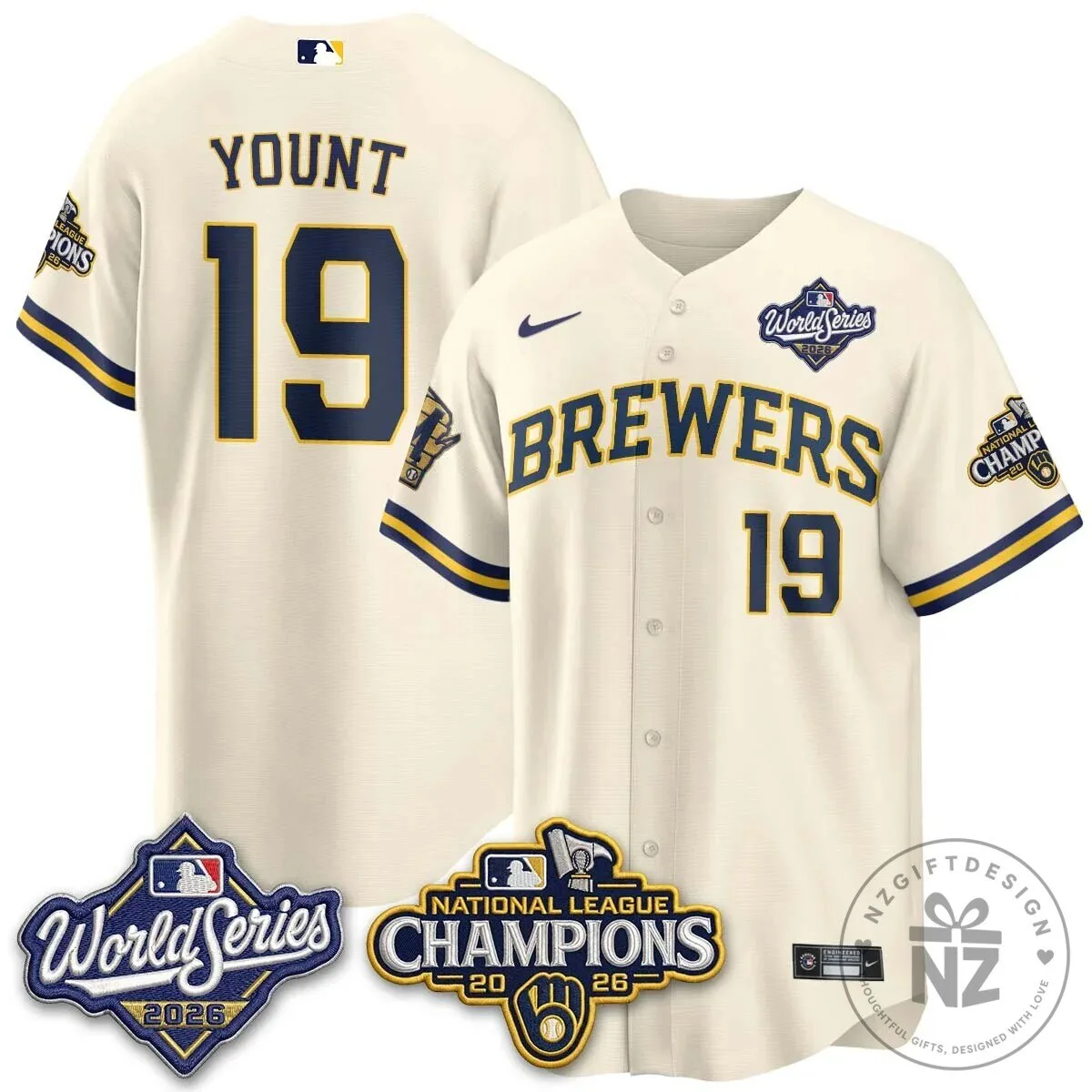 Milwaukee Brewers 2026 World Series National League Champions Baseball Jersey 97 Milwaukee Brewers 2026 World Series National League Champions Baseball Jersey