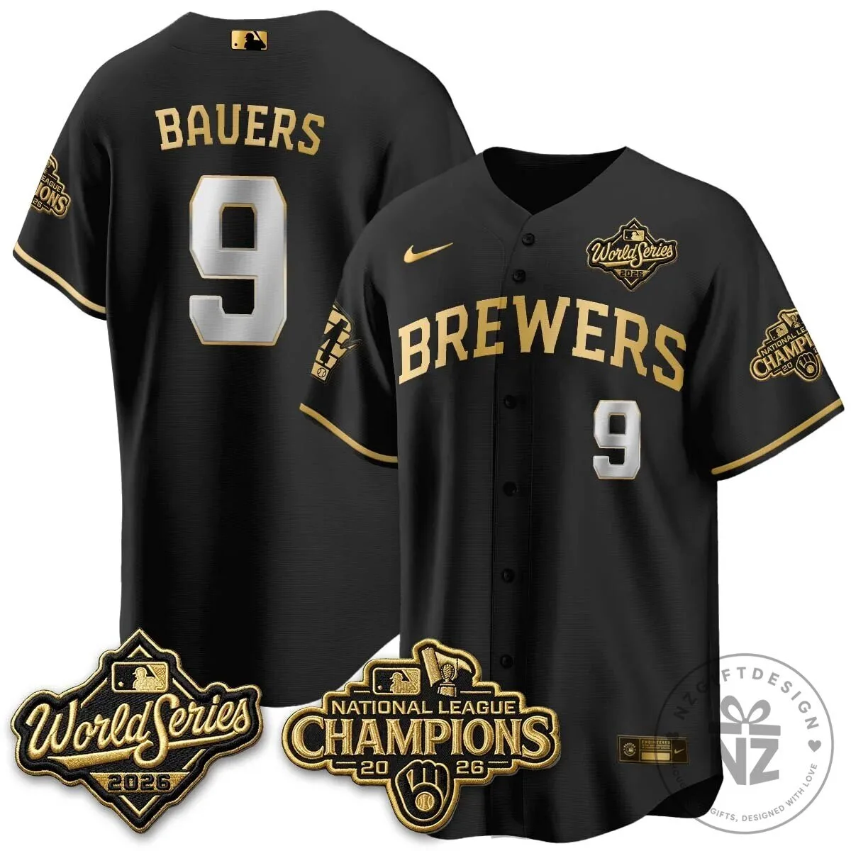 Milwaukee Brewers 2026 World Series National League Champions Baseball Jersey 109 Milwaukee Brewers 2026 World Series National League Champions Baseball Jersey