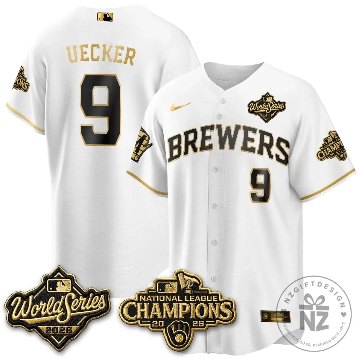 Milwaukee Brewers 2026 World Series National League Champions Baseball Jersey 112 Milwaukee Brewers 2026 World Series National League Champions Baseball Jersey