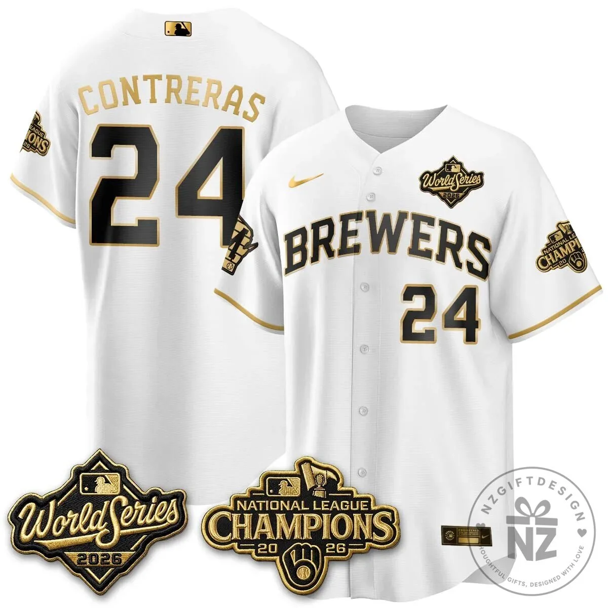 Milwaukee Brewers 2026 World Series National League Champions Baseball Jersey 116 Milwaukee Brewers 2026 World Series National League Champions Baseball Jersey