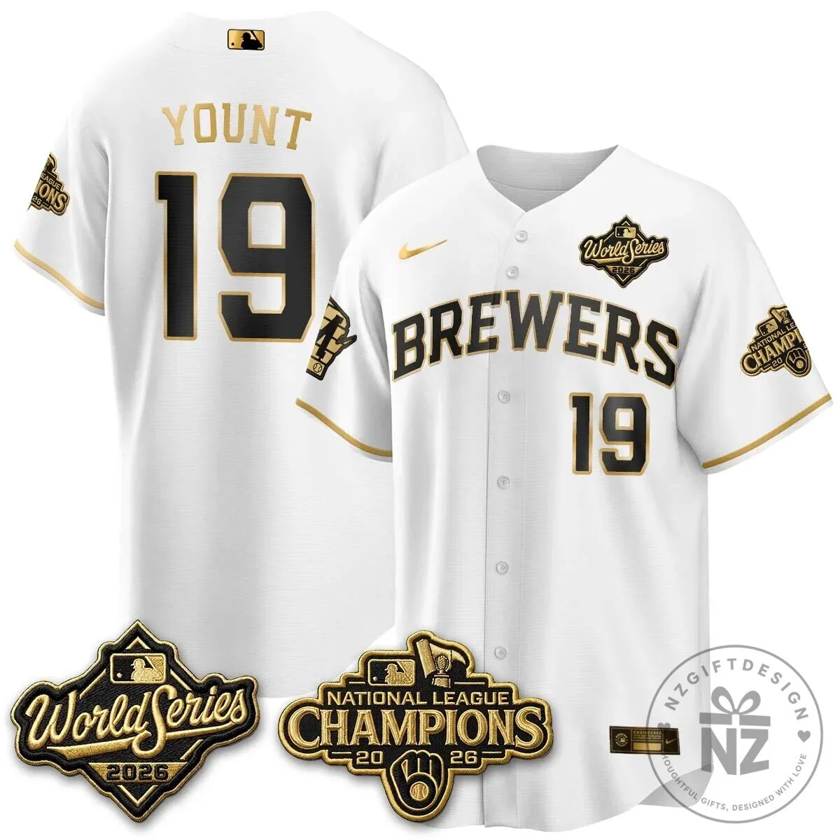 Milwaukee Brewers 2026 World Series National League Champions Baseball Jersey 120 Milwaukee Brewers 2026 World Series National League Champions Baseball Jersey