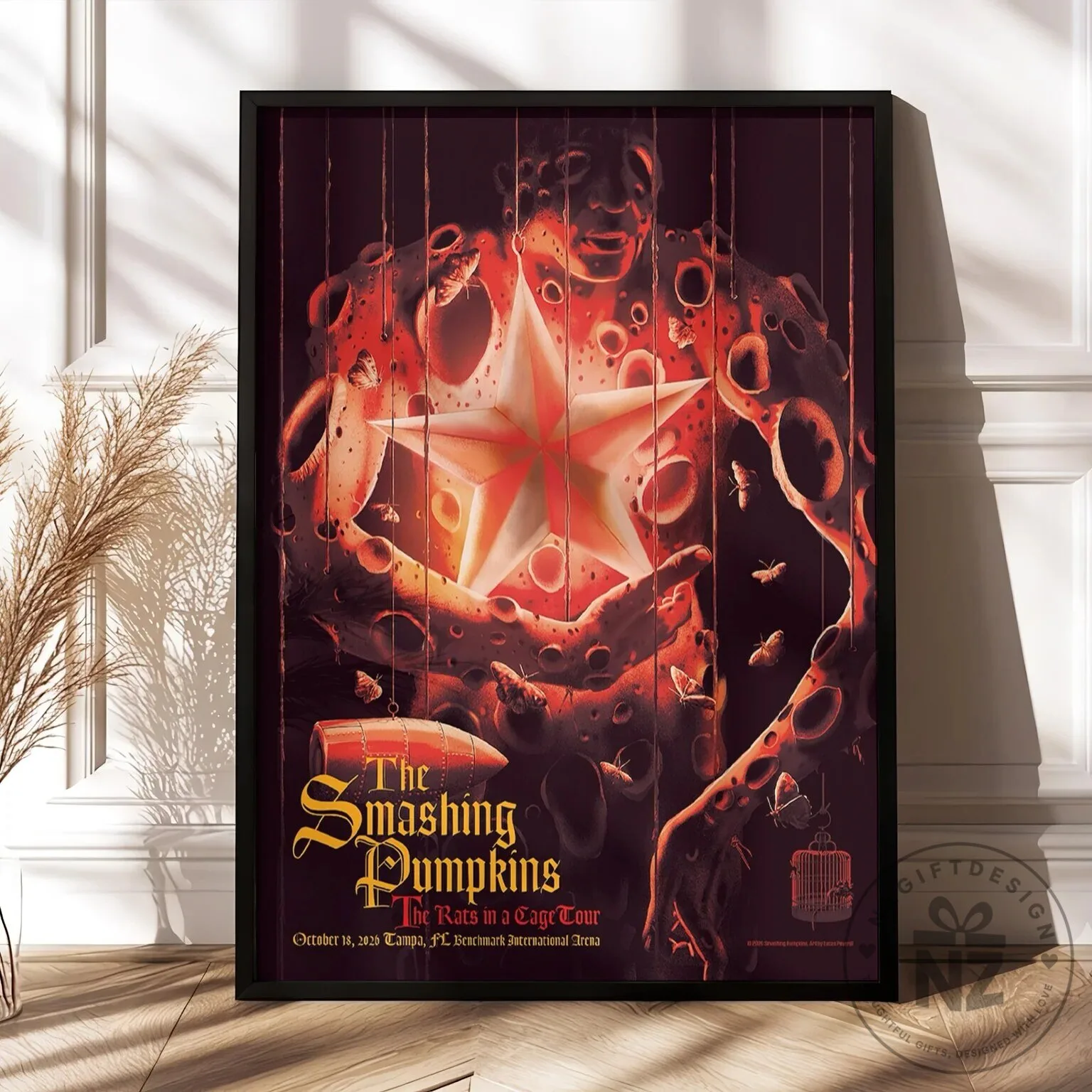 The Smashing Pumpkins Rats In A Cage Tour Tampa Concert Poster