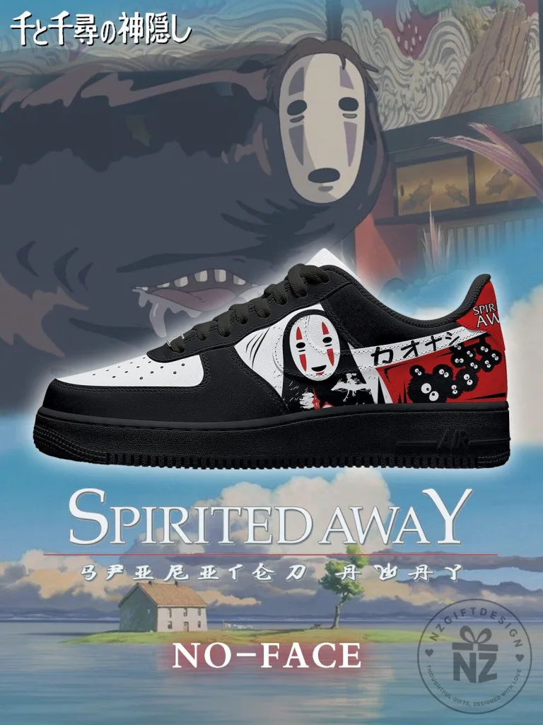 Spirited Away No-Face Character Anime Cartoon Custom Shoes