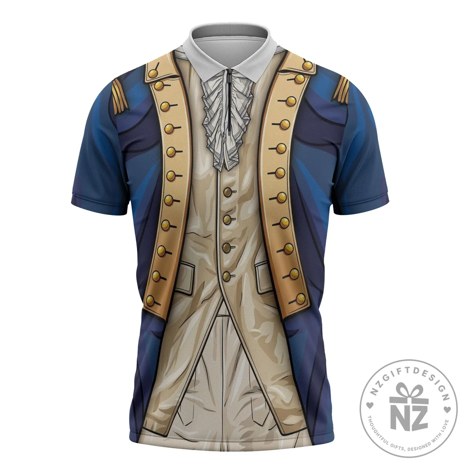 Colonial Officer Polo Shirt Costume for George Washington and the Continental Army