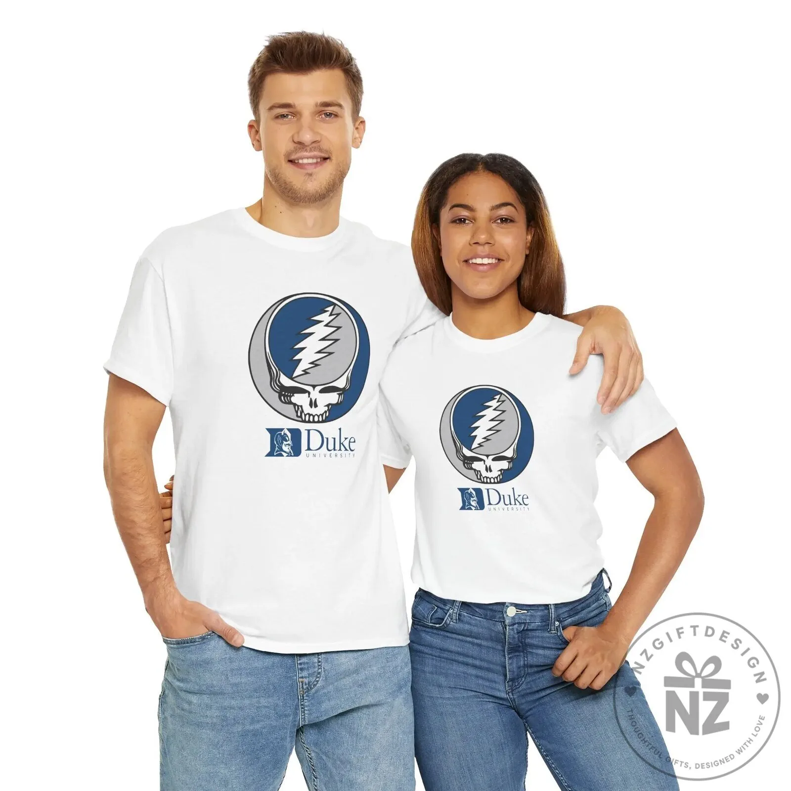 Duke University Grateful Dead Steal Your Face Logo White T-Shirt