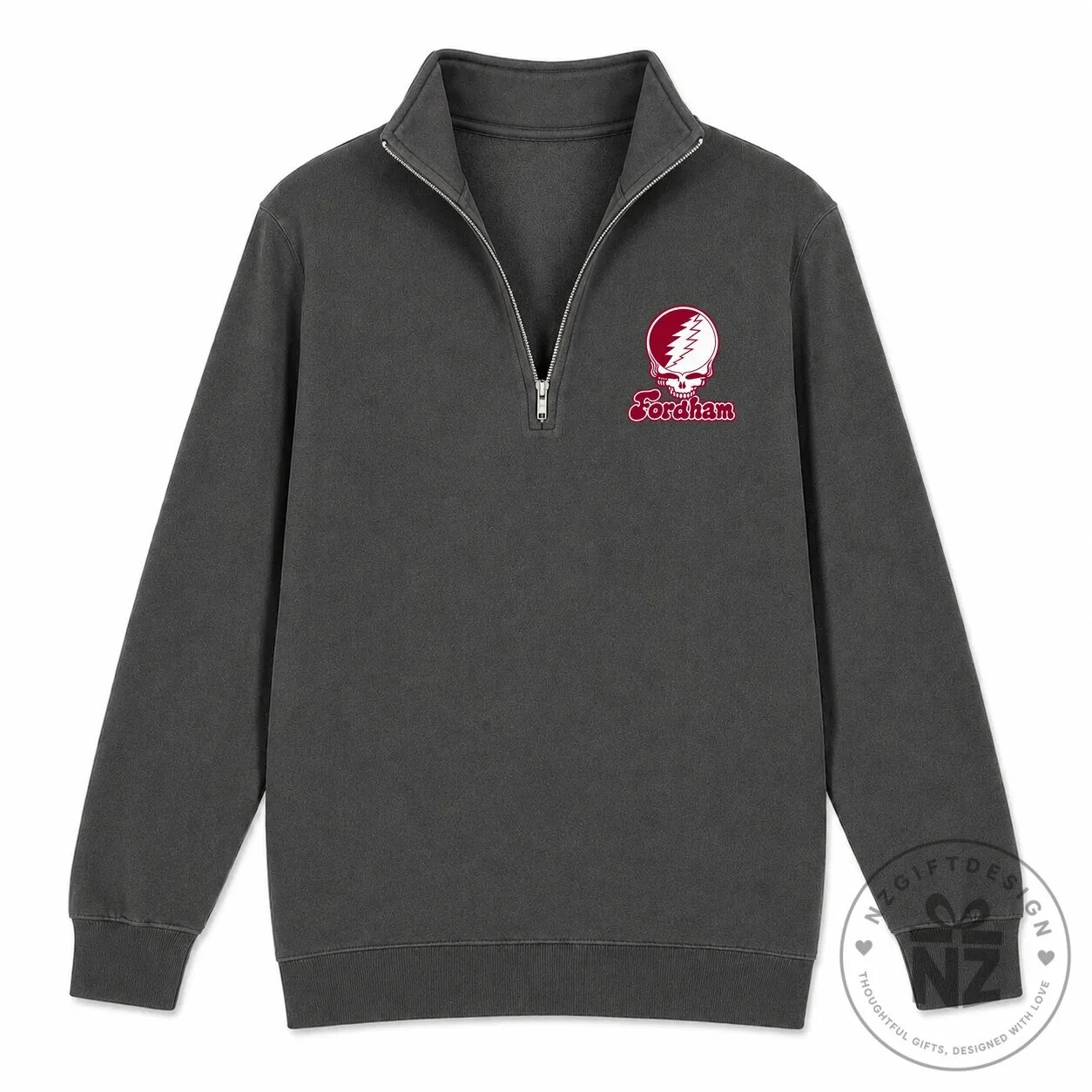 Fordham University Grateful Dead Stealie Skull Quarter-Zip Sweatshirt 1 Fordham University Grateful Dead Stealie Skull Quarter-Zip Sweatshirt