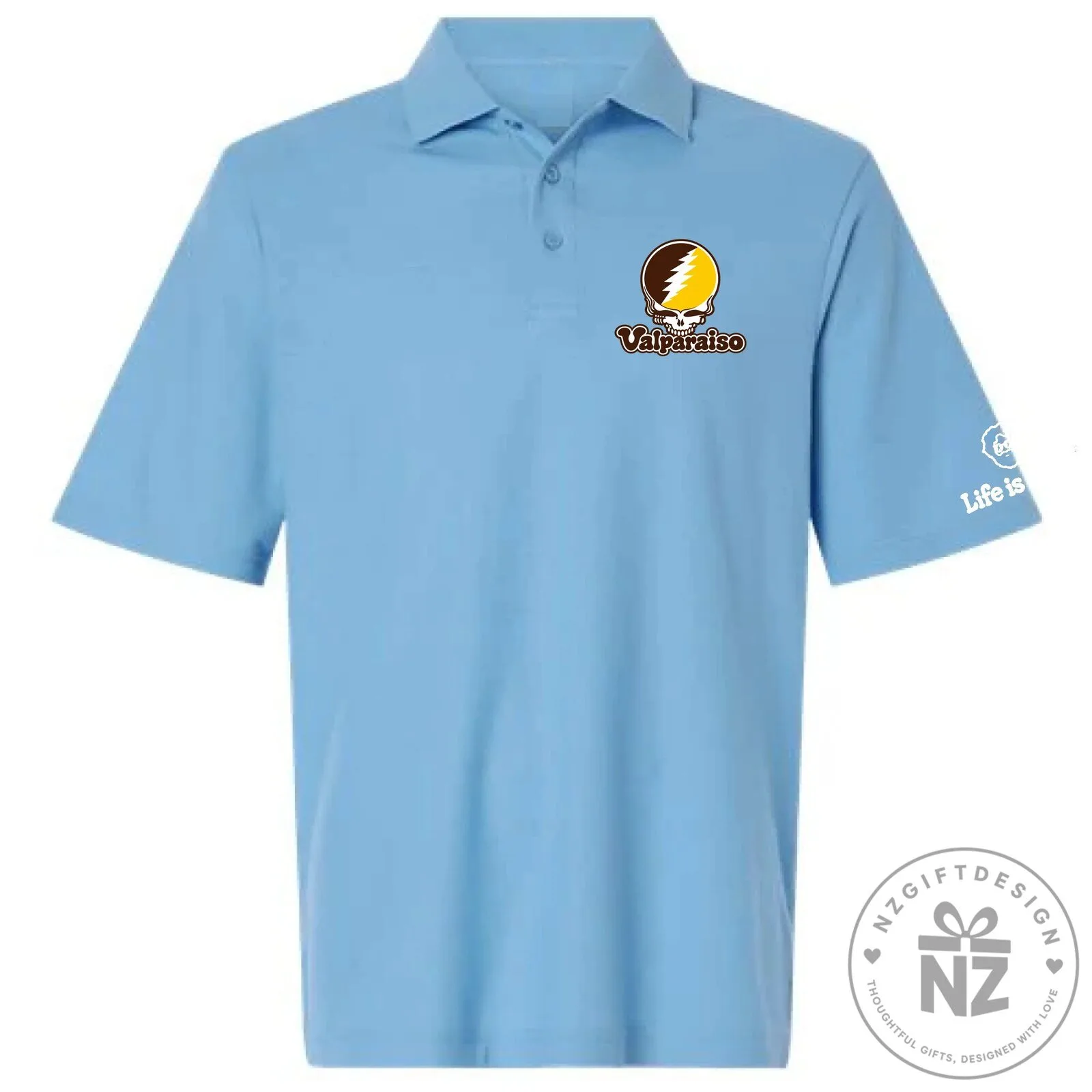 Valparaiso University Steal Your Face Grateful Dead Inspired Polo Shirt 6 Valparaiso University Steal Your Face Grateful Dead Inspired Polo Shirt