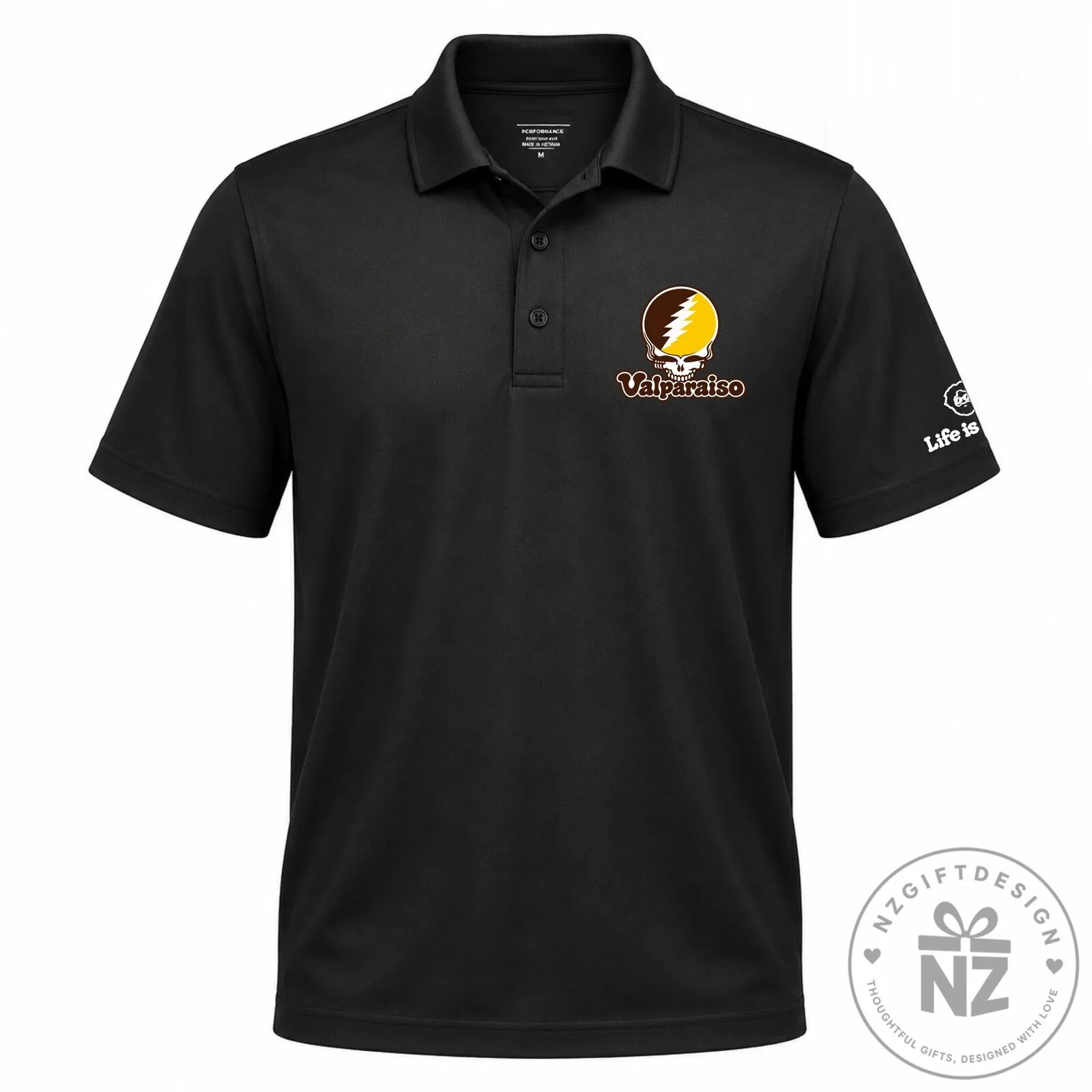 Valparaiso University Steal Your Face Grateful Dead Inspired Polo Shirt 8 Valparaiso University Steal Your Face Grateful Dead Inspired Polo Shirt