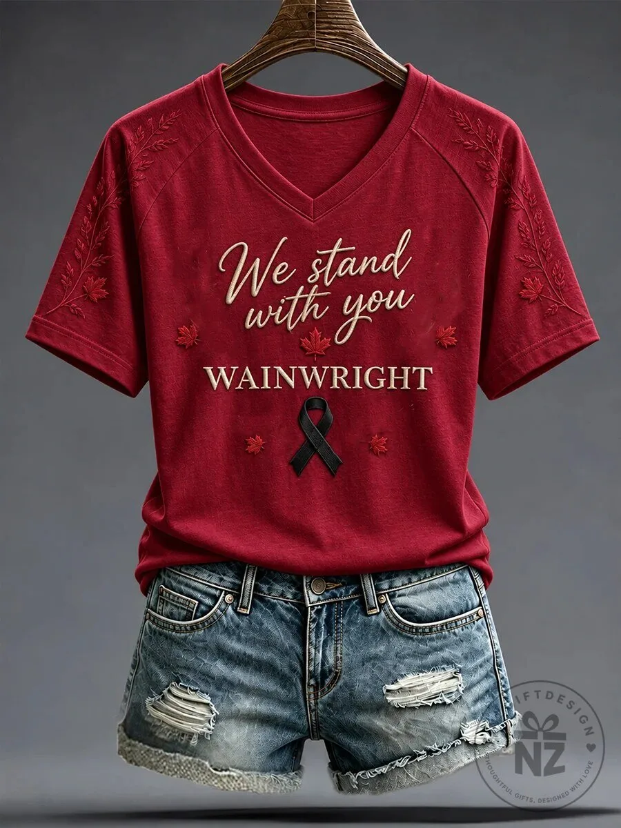 We Stand With You Wainwright Black Ribbon Memorial T-Shirt