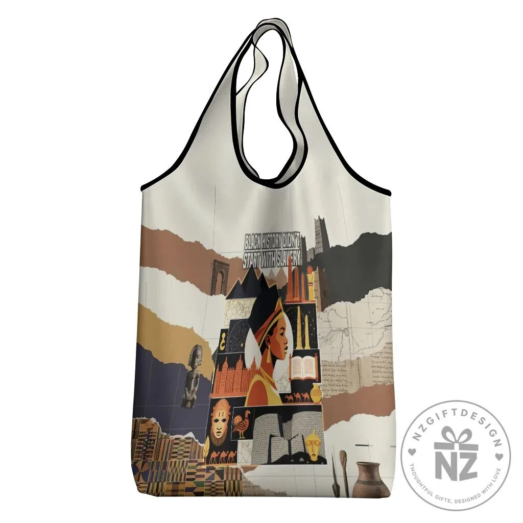 Black History Didn't Start With Slavery African Heritage Reusable Grocery Bag 11 Black History Didn