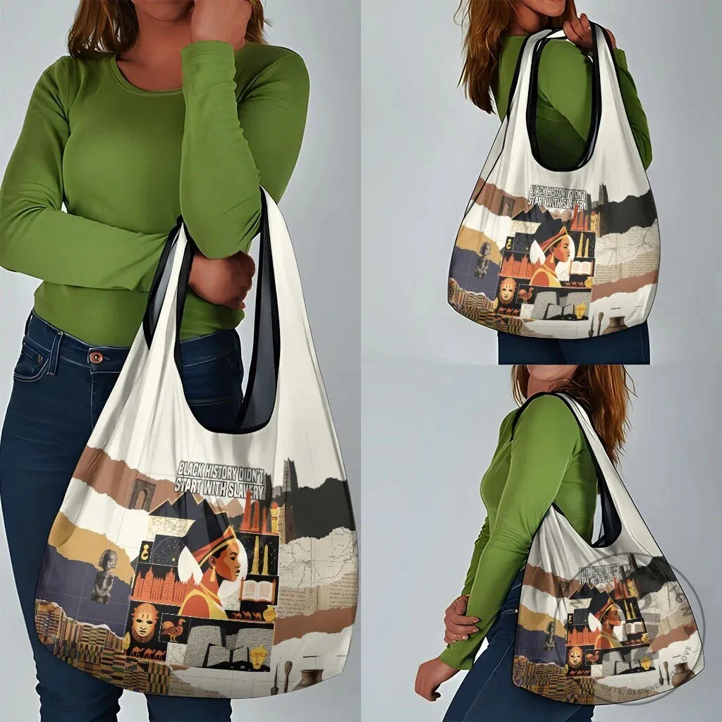 Black History Didn't Start With Slavery African Heritage Reusable Grocery Bag 15 Black History Didn
