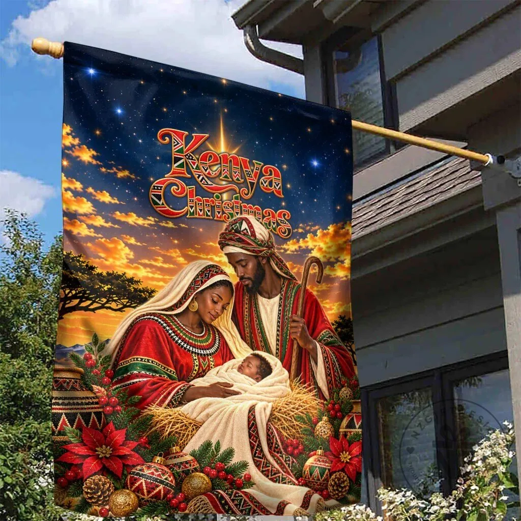 Kenya Christmas African Holy Family Nativity Scene Garden Flag 8 Kenya Christmas African Holy Family Nativity Scene Garden Flag