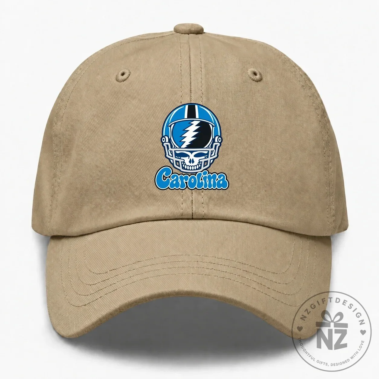 Carolina Football Grateful Dead Steal Your Face Skull Embroidered Cap Hat