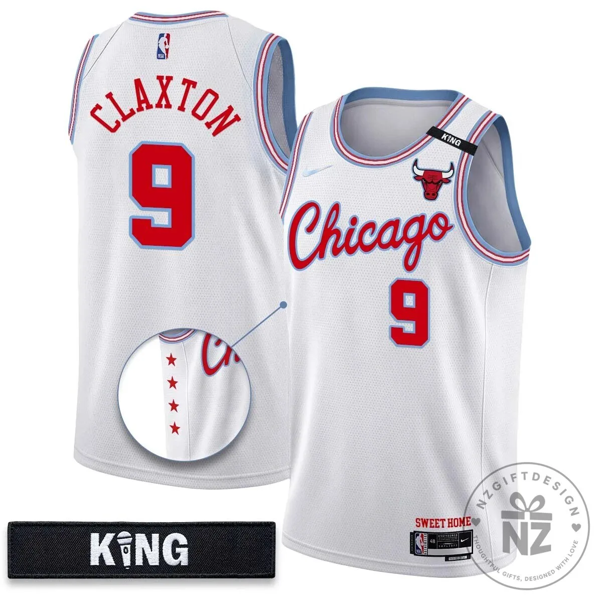 Chicago Bulls 10th Anniversary Vapor Basketball Jersey - White Stitched 25 Chicago Bulls 10th Anniversary Vapor Basketball Jersey - White Stitched