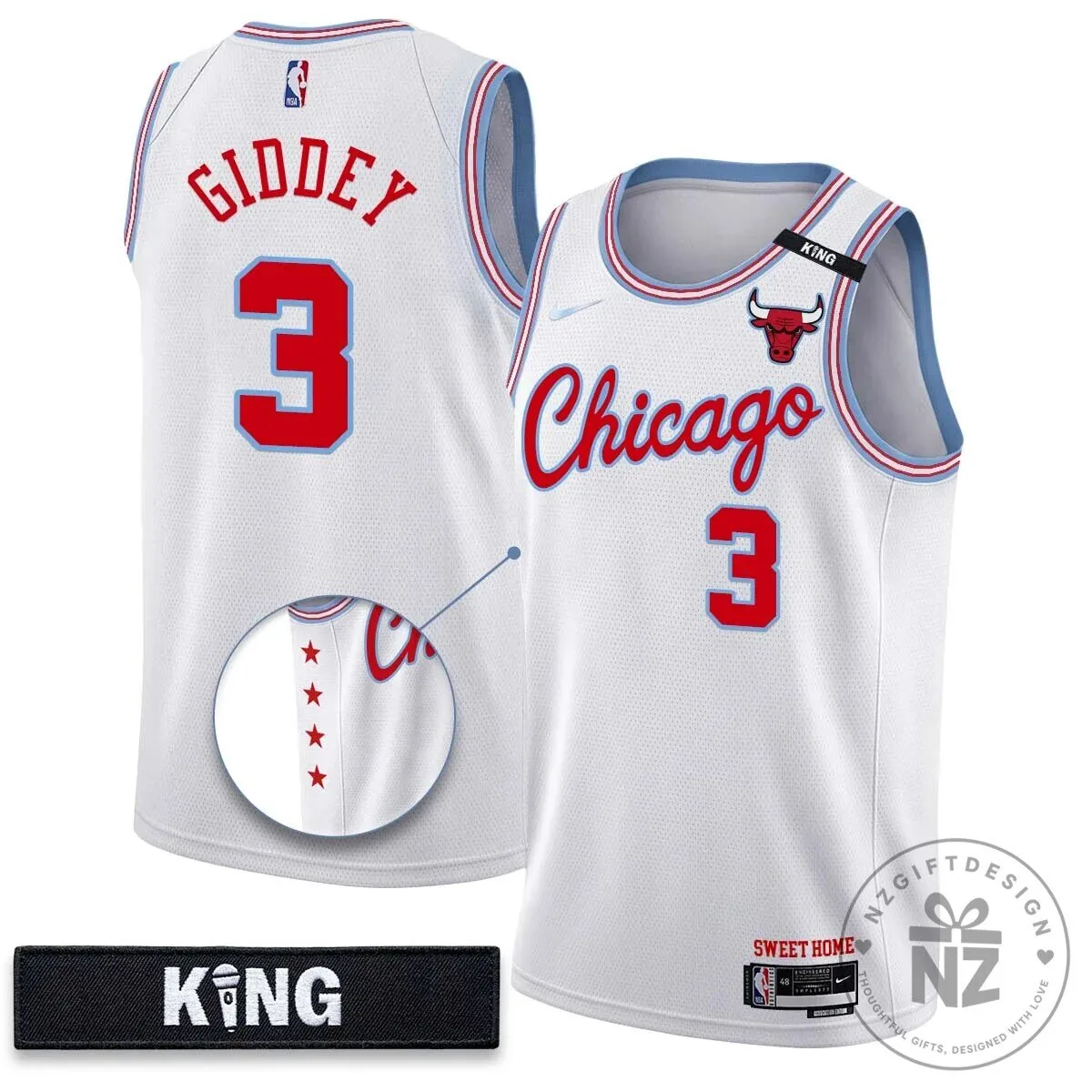 Chicago Bulls 10th Anniversary Vapor Basketball Jersey - White Stitched 27 Chicago Bulls 10th Anniversary Vapor Basketball Jersey - White Stitched