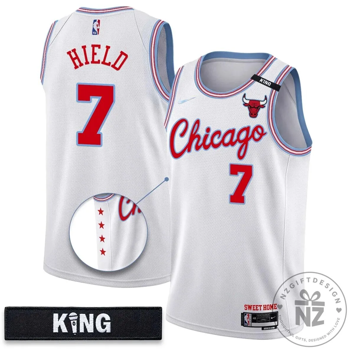 Chicago Bulls 10th Anniversary Vapor Basketball Jersey - White Stitched 28 Chicago Bulls 10th Anniversary Vapor Basketball Jersey - White Stitched