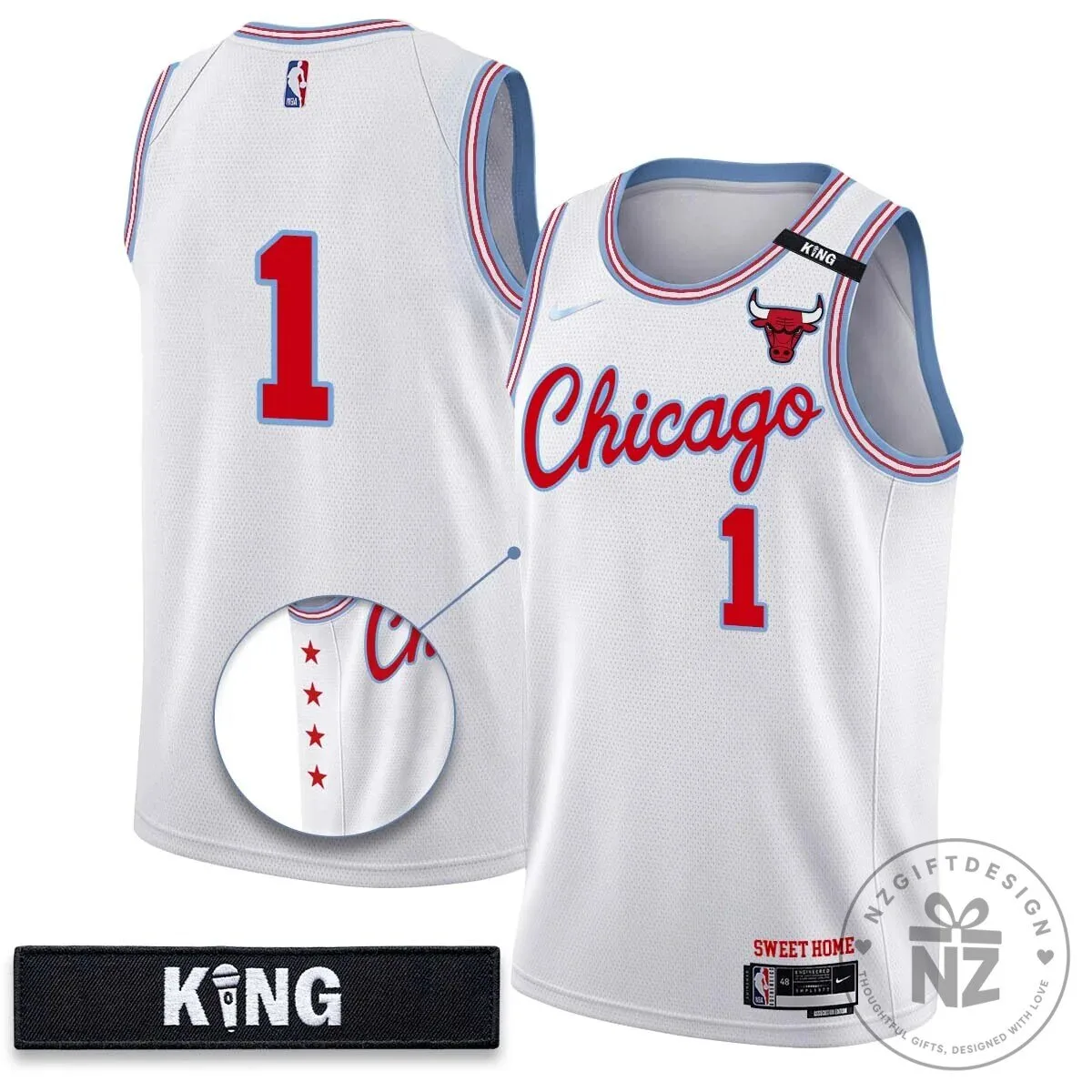 Chicago Bulls 10th Anniversary Vapor Basketball Jersey - White Stitched 29 Chicago Bulls 10th Anniversary Vapor Basketball Jersey - White Stitched
