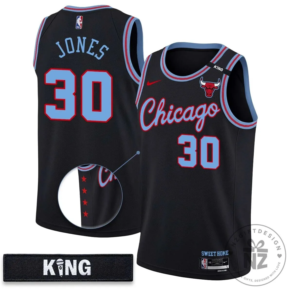 Chicago Bulls 10th Anniversary Vapor Basketball Jersey - White Stitched 32 Chicago Bulls 10th Anniversary Vapor Basketball Jersey - White Stitched