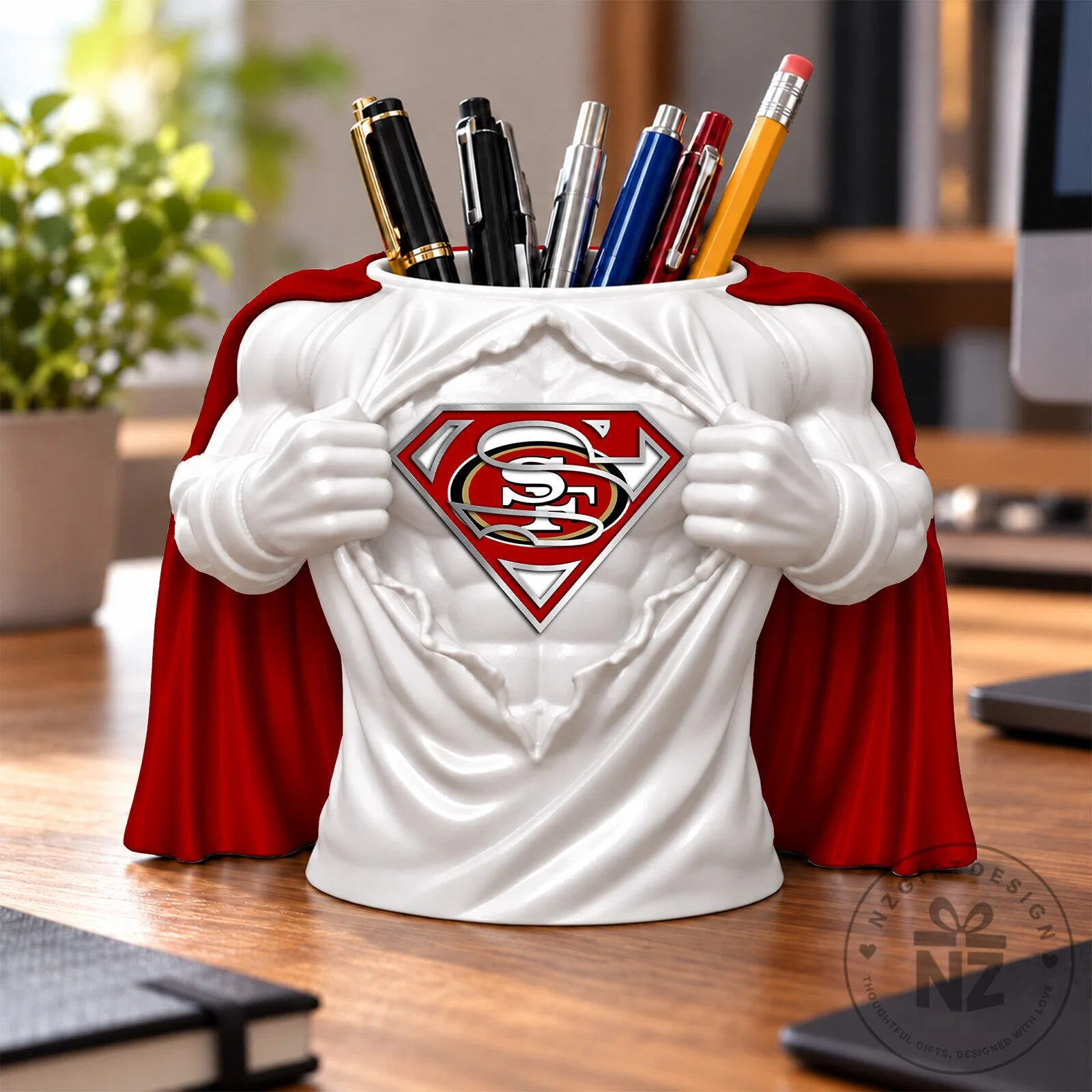 San Francisco 49ers Superman Logo Desk Pen and Pencil Holder Organizer