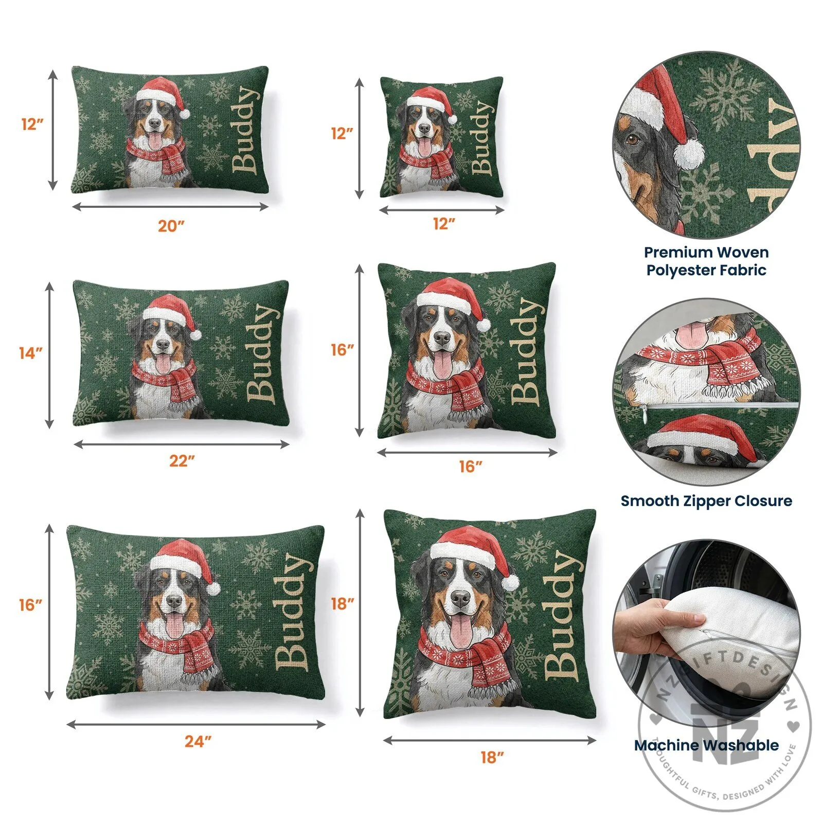 Personalized Christmas Family Portrait Watercolor Snowflake Pillow 25 Personalized Christmas Family Portrait Watercolor Snowflake Pillow