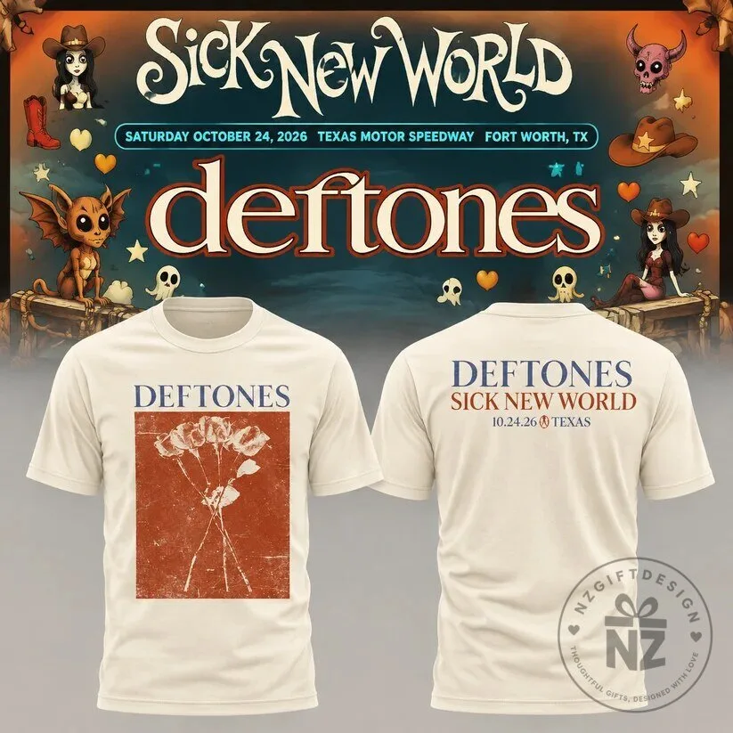 Deftones Sick New World Texas Motor Speedway 2026 Concert Music Festival T-Shirt