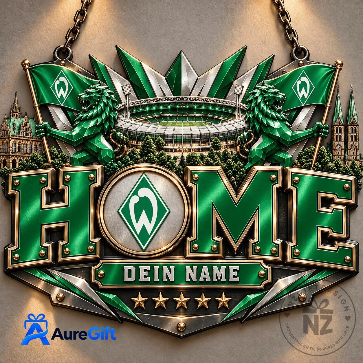 Werder Bremen Bundesliga Home Personalized Name Metal Sign For Fan