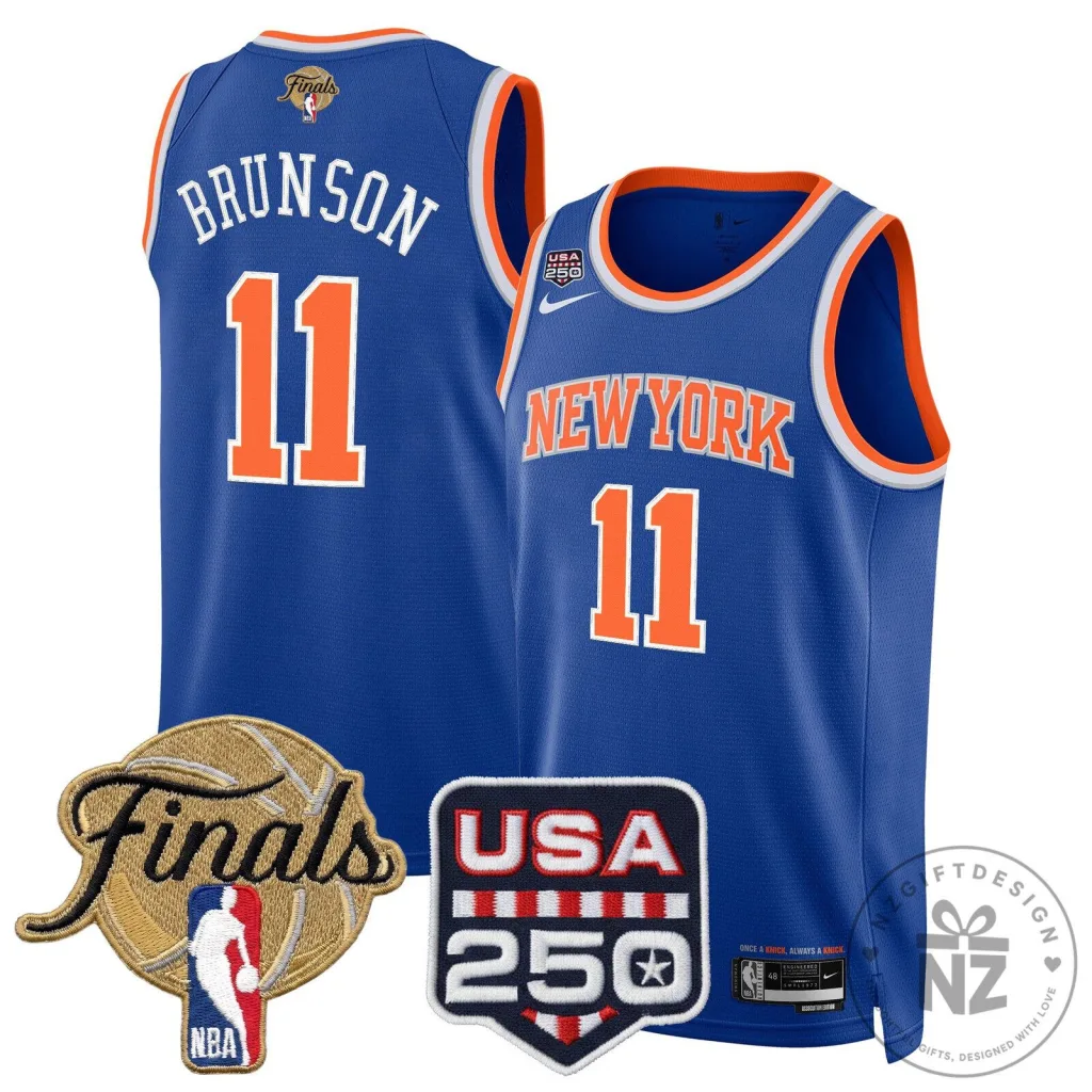 2026 Finals Edition Basketball Jersey in Blue for Jalen Brunson of the New York Knicks 2026 Finals Edition Basketball Jersey in Blue for Jalen Brunson of the New York Knicks