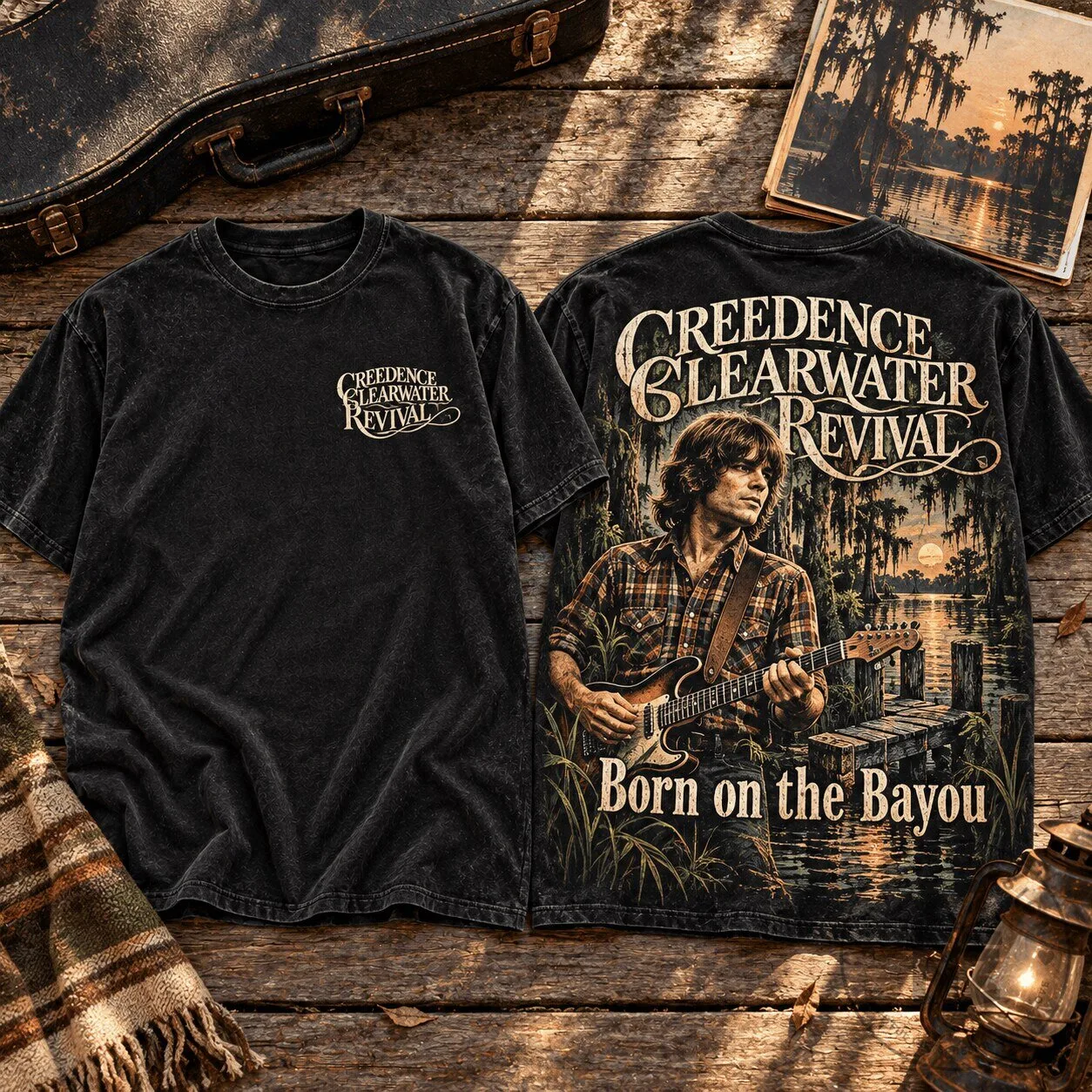 Creedence Clearwater Revival Born on the Bayou Vintage Rock Band T-Shirt 10 Creedence Clearwater Revival Born on the Bayou Vintage Rock Band T-Shirt
