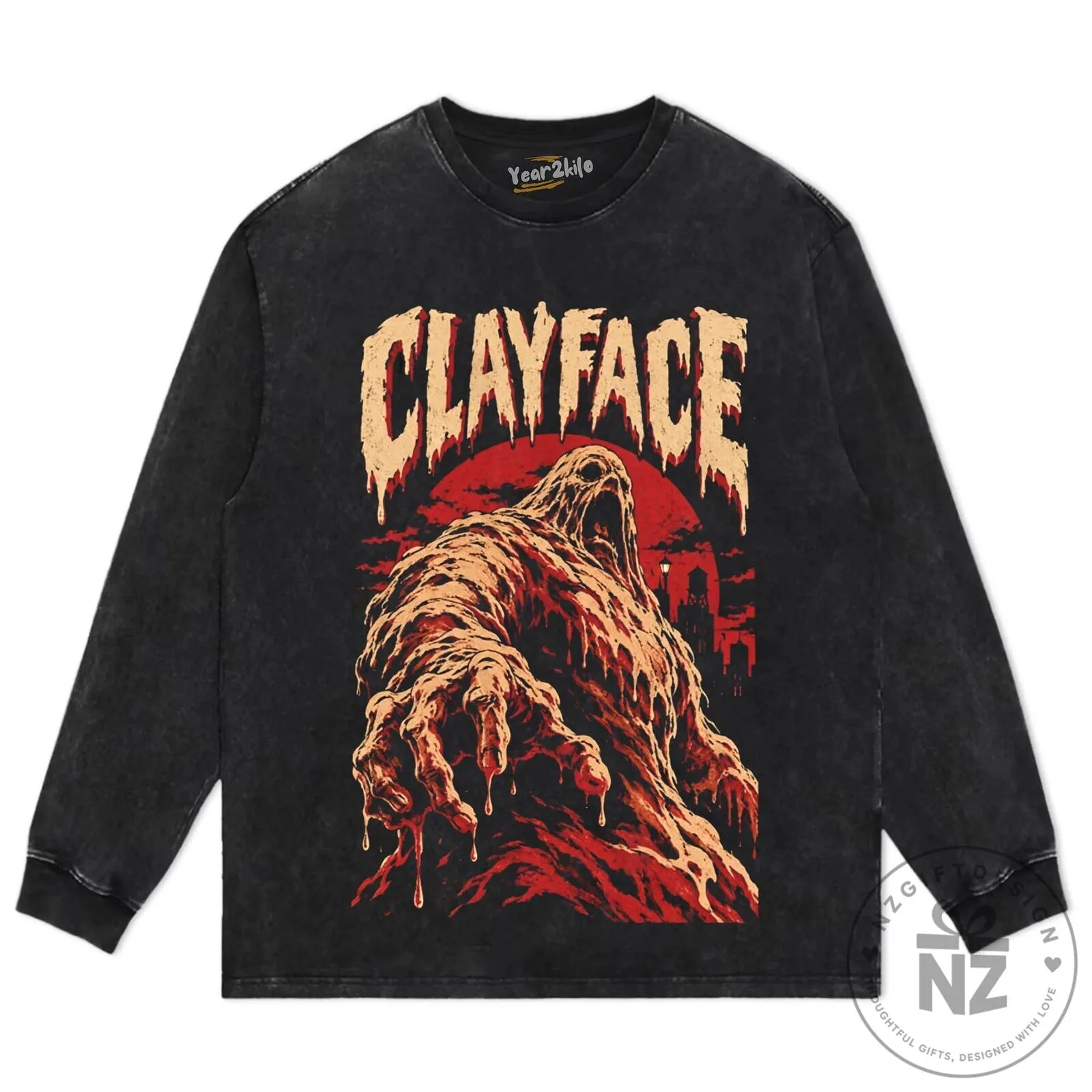 Clayface Monster Horror Movie Villain Graphic Black T-Shirt 14 Clayface Monster Horror Movie Villain Graphic Black T-Shirt